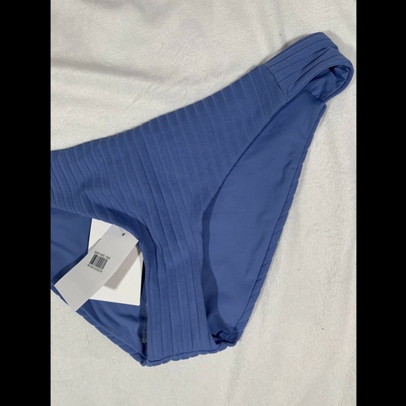 NWT $58 Becca Loreto Ribbed Bikini Bottoms in Mist Blue [SZ‎ Large ] # - Picture 6 of 12